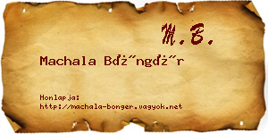 Machala Böngér névjegykártya